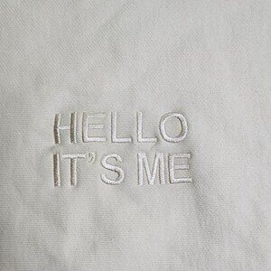 "Hello Its Me" Embroidered Cream Sweatshirt  3XL  Adele Las Vegas Merch